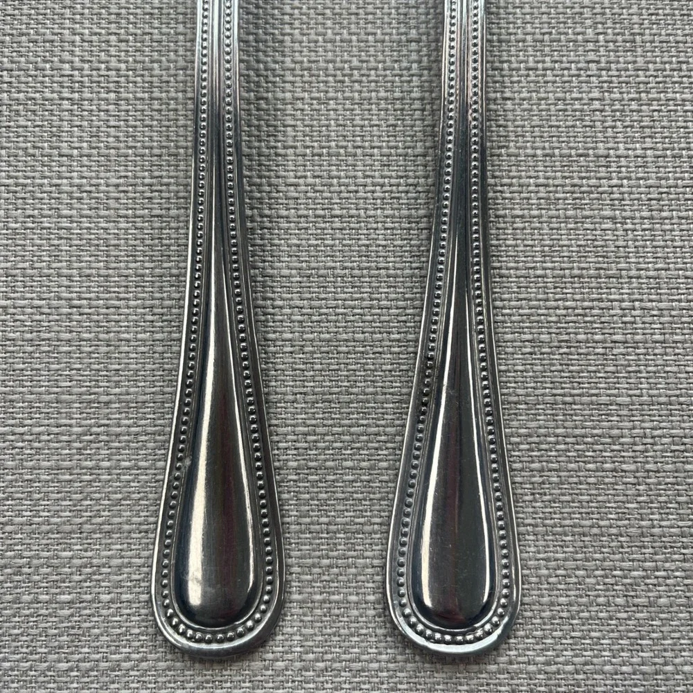 3 Sets of Serving Utensils (Spoons and Forks) Silver Stainless Steel Mixed‎ Lot